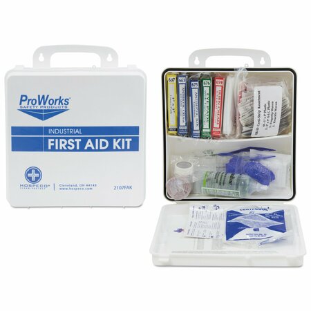 HOSPECO ProWorks First Aid Kit, 50 Person, 290 Pieces, 9.75 x 14 x 2.75, 290 Pieces, Metal Case 2107FAK